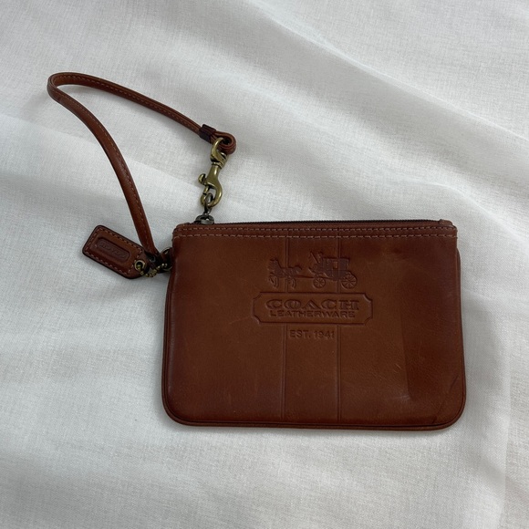 coach wristlet in brown - Picture 2 of 8